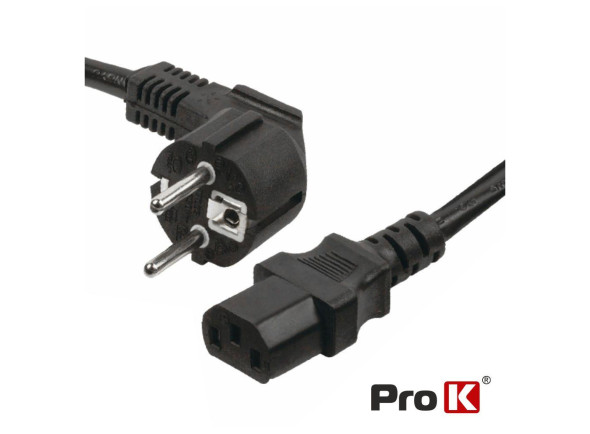 ProK Cabo Alimentação Schuko Macho 3p / IEC C13 Fêmea 1.5M ProK Cabo Alimentação Schuko Macho 3p / IEC C13 Fêmea 1.5M